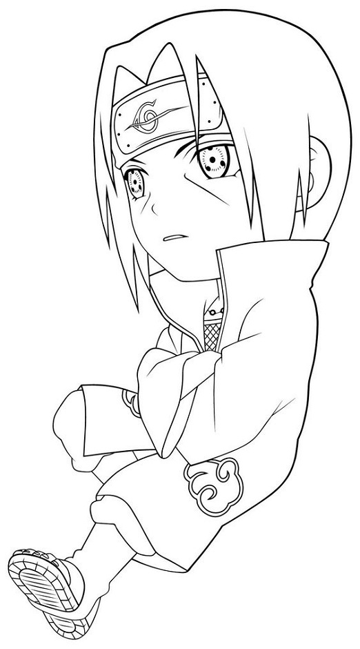 Dibujo de Uchiha Itachi Chibi para Colorear