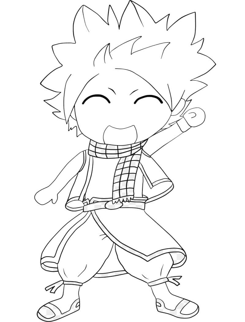 Dibujo de Chibi Natsu Divertido para Colorear