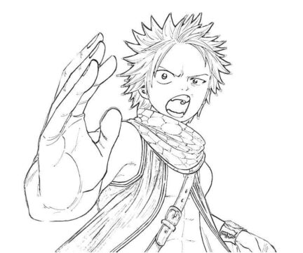 Dibujo de Lucha de Cuento de Hadas Natsu para Colorear