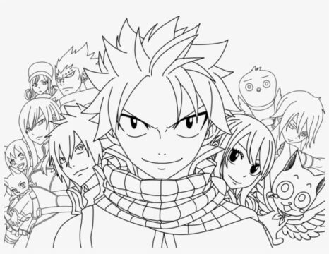 Dibujo de Natsu Crea Fuego para Colorear