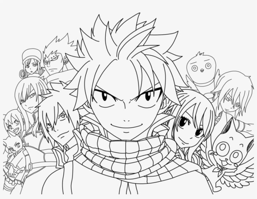 Dibujo de Natsu Crea Fuego para Colorear