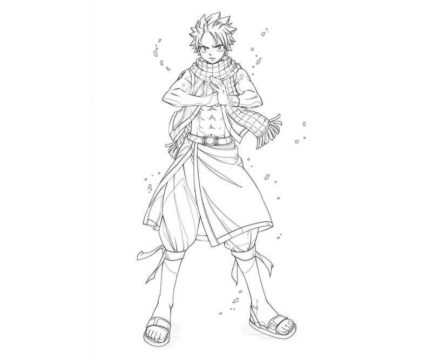 Dibujo de Natsu de Cola de Hadas para Colorear