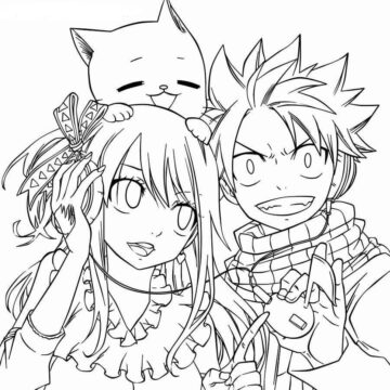 Dibujo de Natsu y Amigo para Colorear