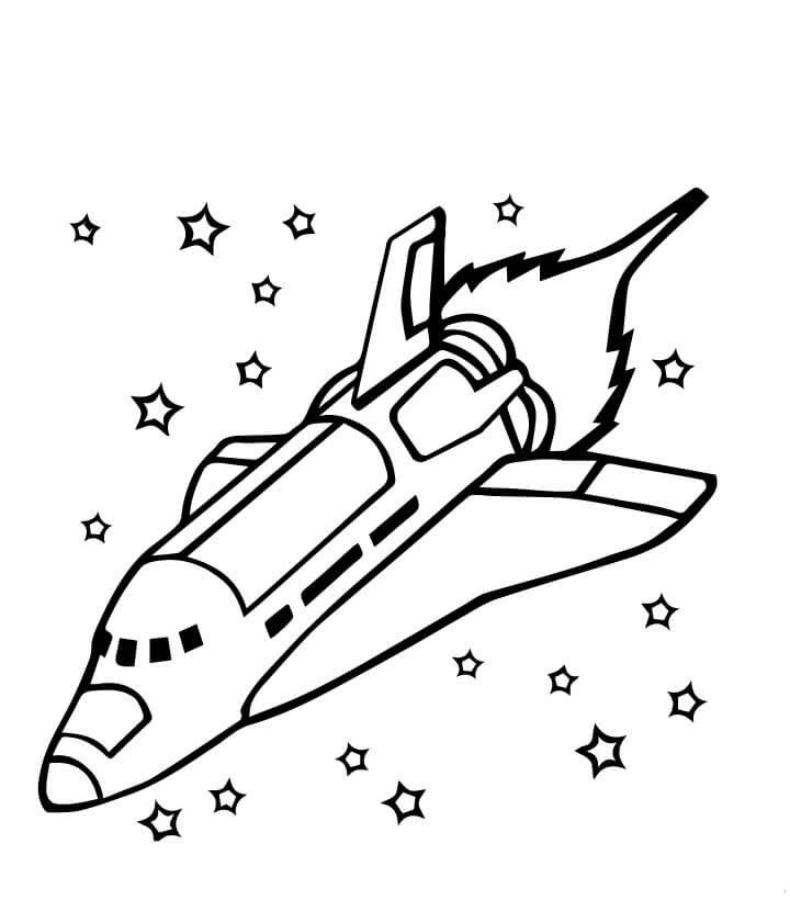 Dibujo de Bonita Nave Espacial para Colorear