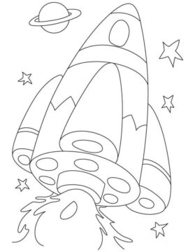 Dibujo de Nave Espacial Simple para Colorear
