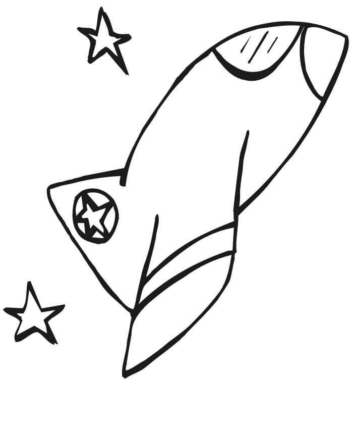 Dibujo de Nave Espacial de Dibujo a Mano para Colorear