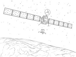 Dibujo de Nave Espacial en el Cometa Churyumov para Colorear