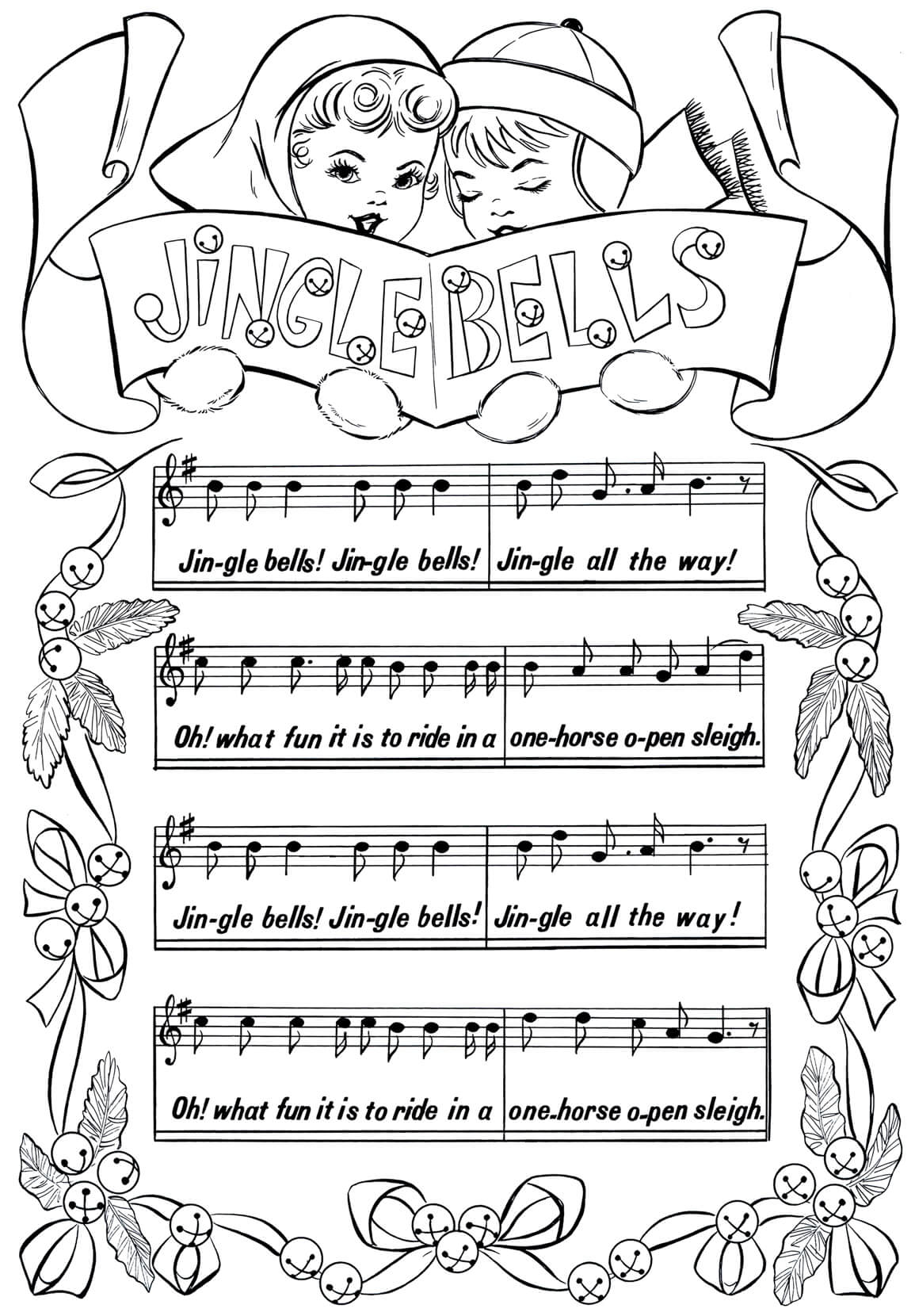 Dibujo de Canción de Navidad para Colorear