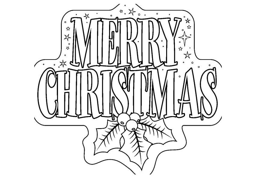 Dibujo de Feliz Navidad Banner para Colorear