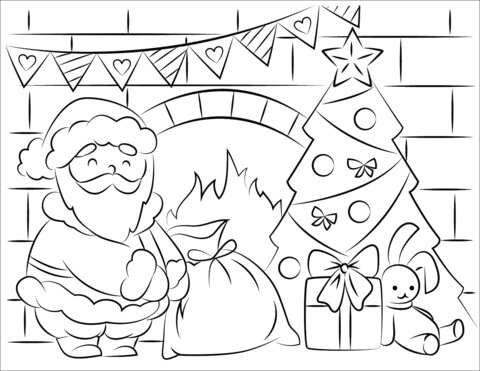 Dibujo de Feliz Santa Claus para Colorear