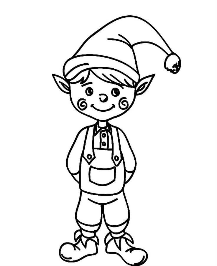 Dibujo de Lindo Elfo 2 para Colorear