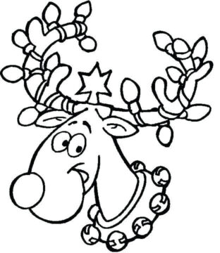 Dibujo de Reno Feliz para Colorear