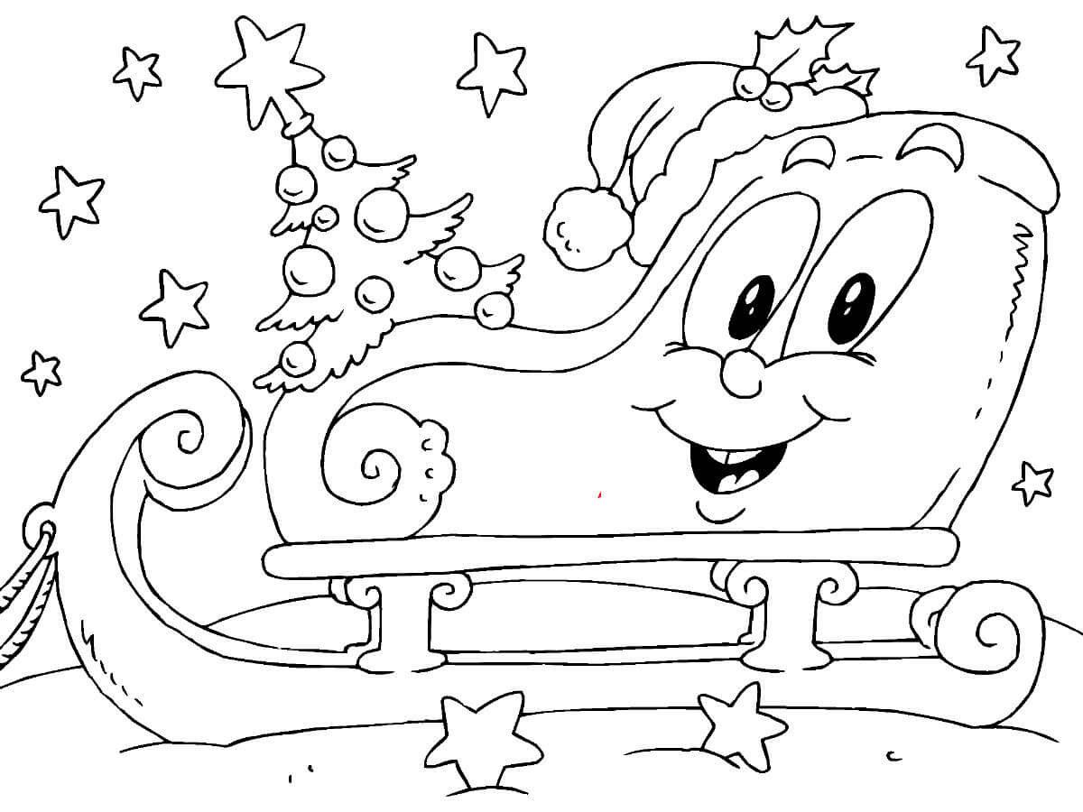 Dibujo de Trineo de Navidad para Colorear