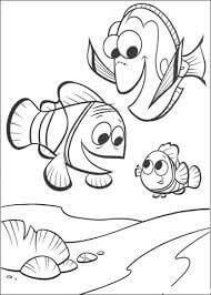 Dibujo de Marlin Dory y Nemo para Colorear