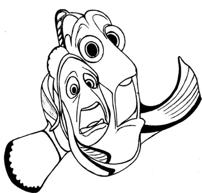 Dibujo de Miedo Nemo para Colorear