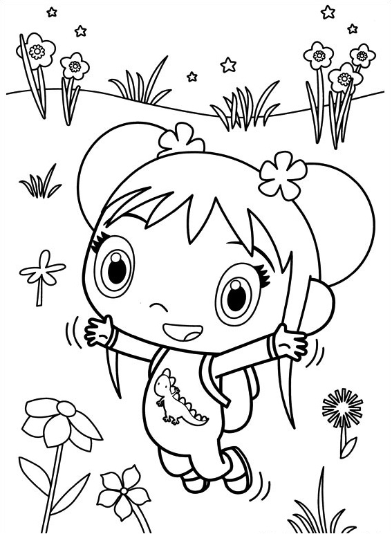 Dibujo de Kai Lan Saltando para Colorear