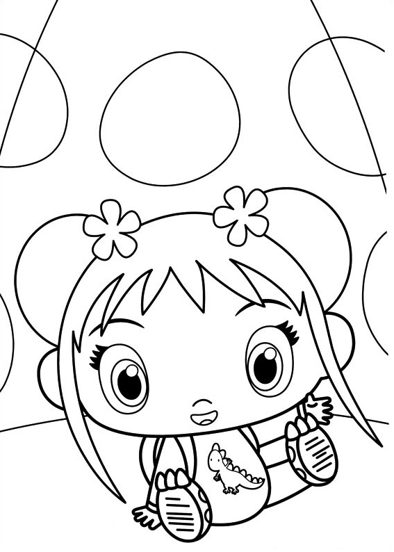 Dibujo de Kai Lan Sentado para Colorear