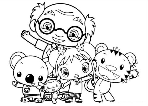 Dibujo de Personajes de Nih Ao Kai Lan para Colorear
