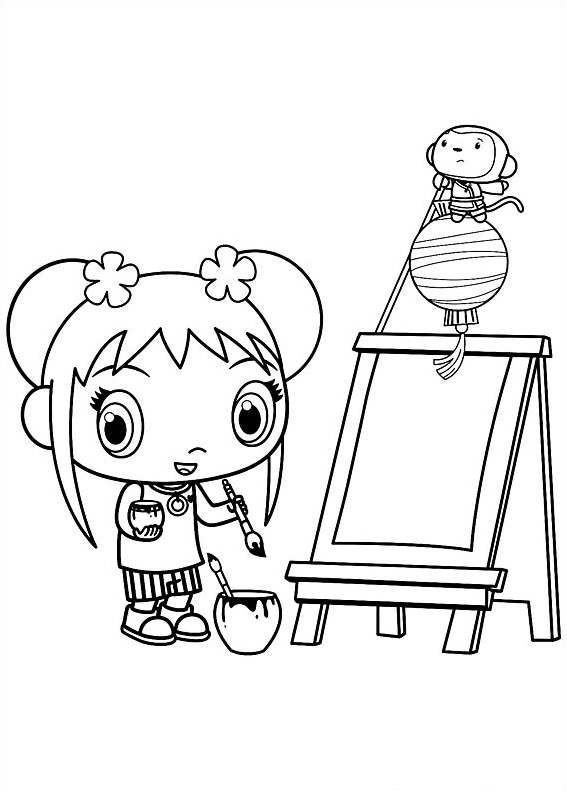Dibujo de Pintura de Kai Lan para Colorear