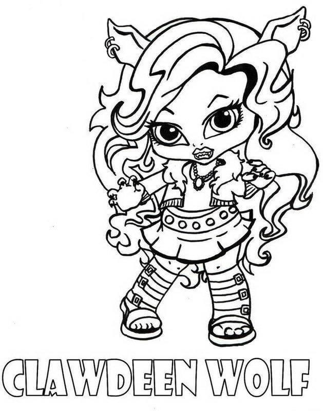 Dibujo de Chica Lobo Clawdeen para Colorear