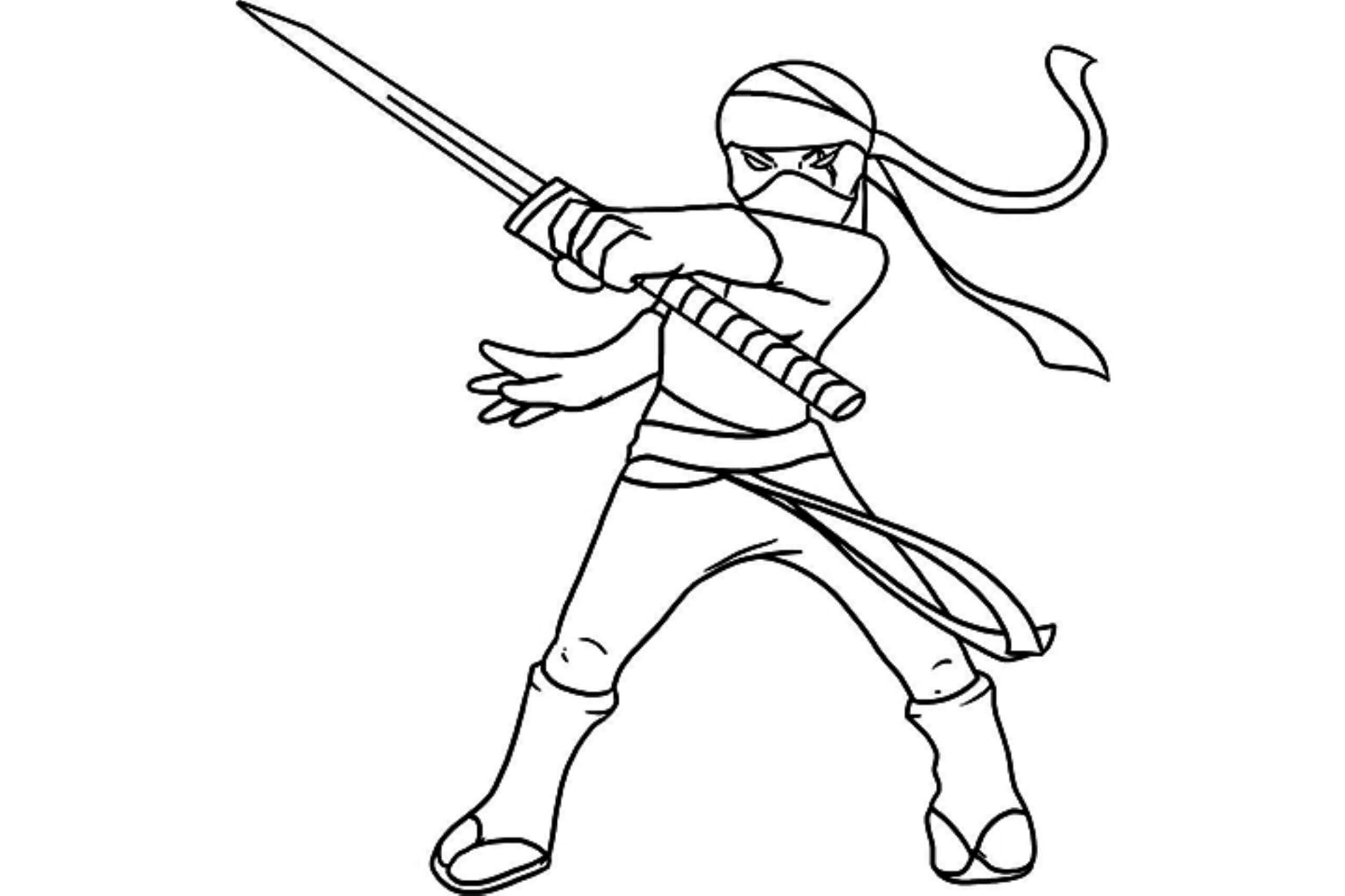 Dibujo de Chica Ninja para Colorear