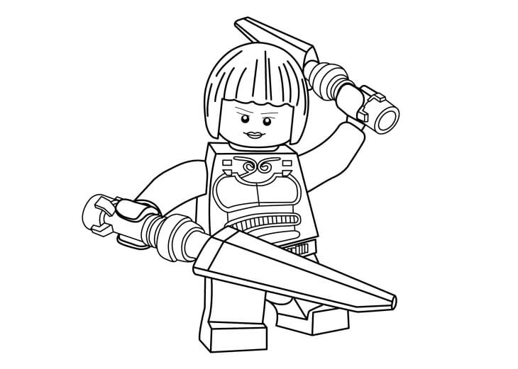 Dibujo de Chico Lego Ninja para Colorear