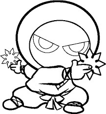 Dibujo de Lindo Ninja para Colorear