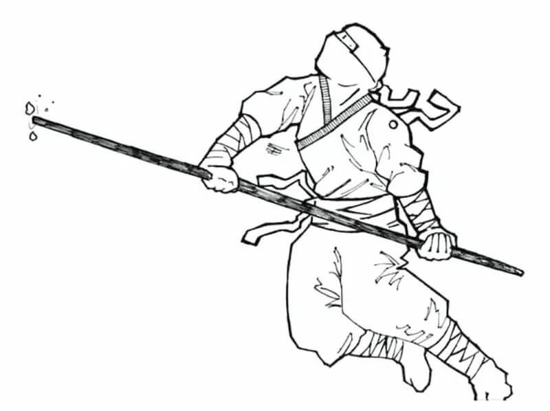Dibujo de Ninja Completo para Colorear