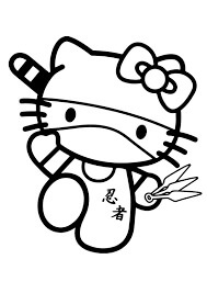 Dibujo de Ninja Hola Gatita para Colorear