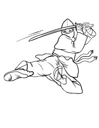 Dibujo de Ninja Saltar para Colorear