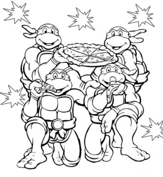 Dibujo de Tortugas Ninja para Colorear