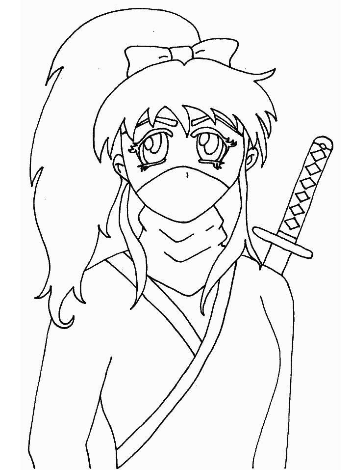 Dibujo de Dama Ninja para Colorear