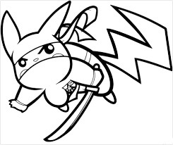 Dibujo de Ninja Pikachu para Colorear