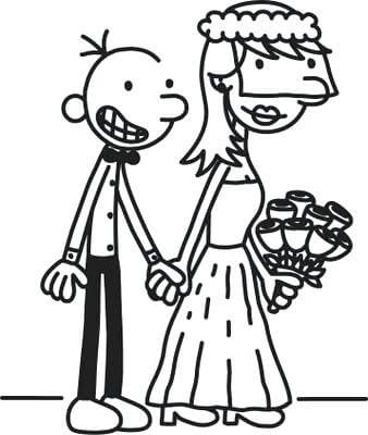 Dibujo de Boda de Wimpy Kid para Colorear