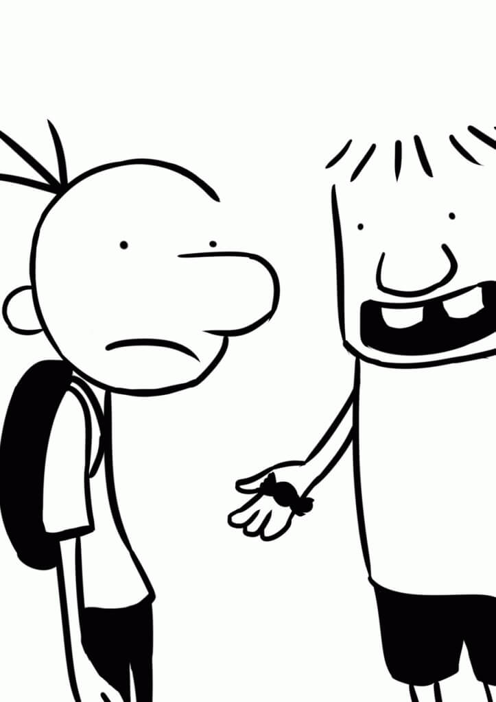 Dibujo de Greg Heffley y Rowley Jefferson para Colorear
