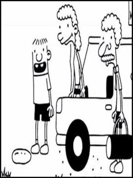 Dibujo de Rowley Jefferson Ir de Picnic en Coche para Colorear