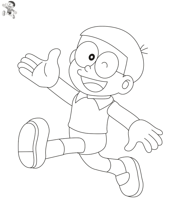 Dibujo de Nobita Corriendo para Colorear