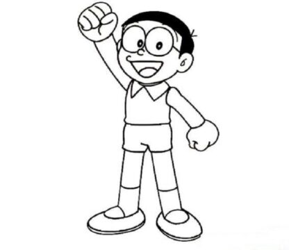 Dibujo de Nobita Tiene Confianza para Colorear