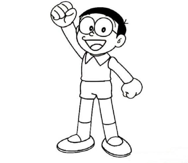 Dibujo de Nobita Tiene Confianza para Colorear