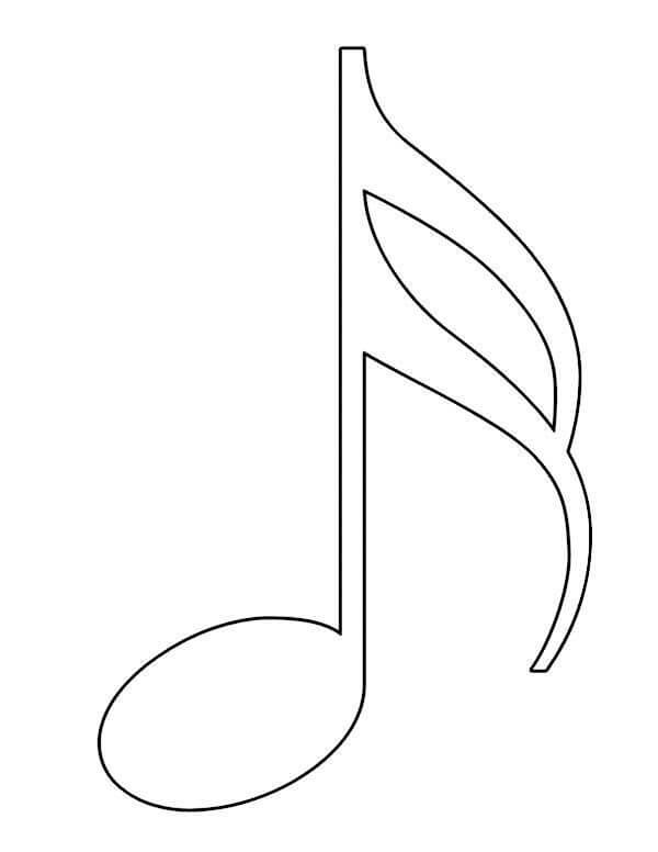Dibujo de Buena Nota Musical para Colorear