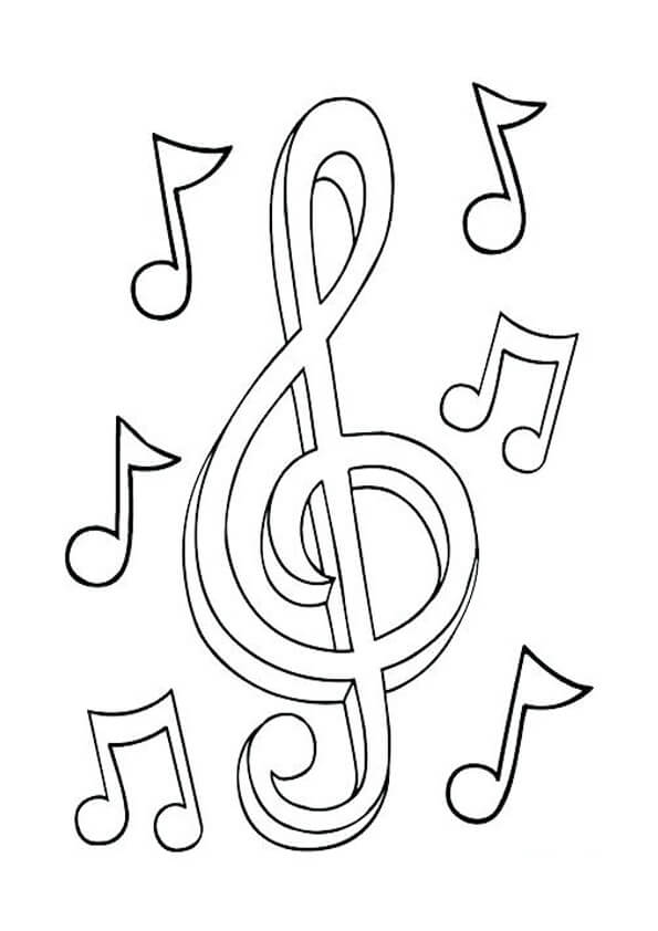 Dibujo de Nota Musical Normal para Colorear