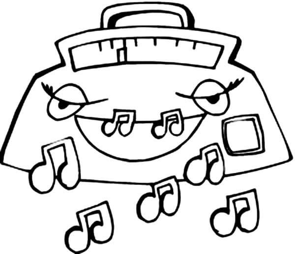 Dibujo de Notas Musicales de Expulsion de Radio para Colorear
