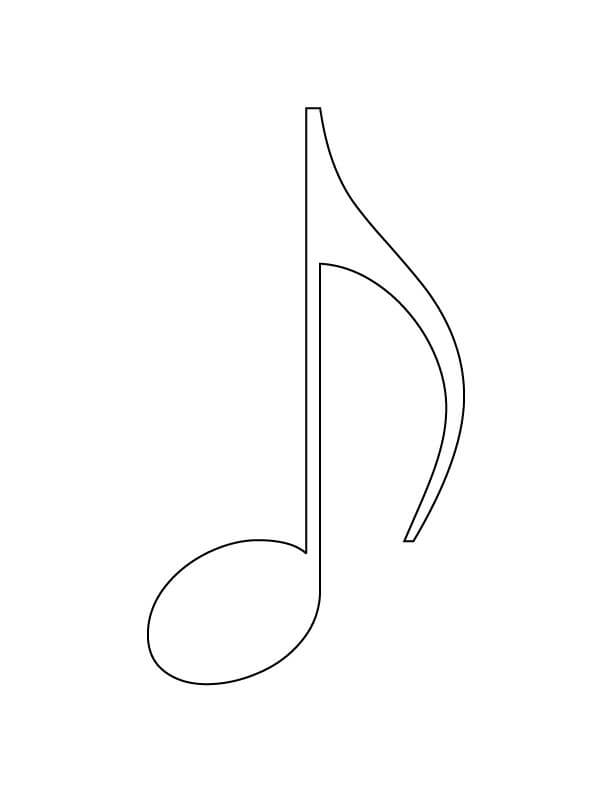Dibujo de Notas Musicales fáciles para Colorear