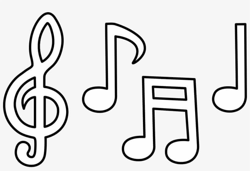 Dibujo de Notas Musicales Simples para Colorear