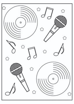 Dibujo de Preciosa Nota Musical para Colorear