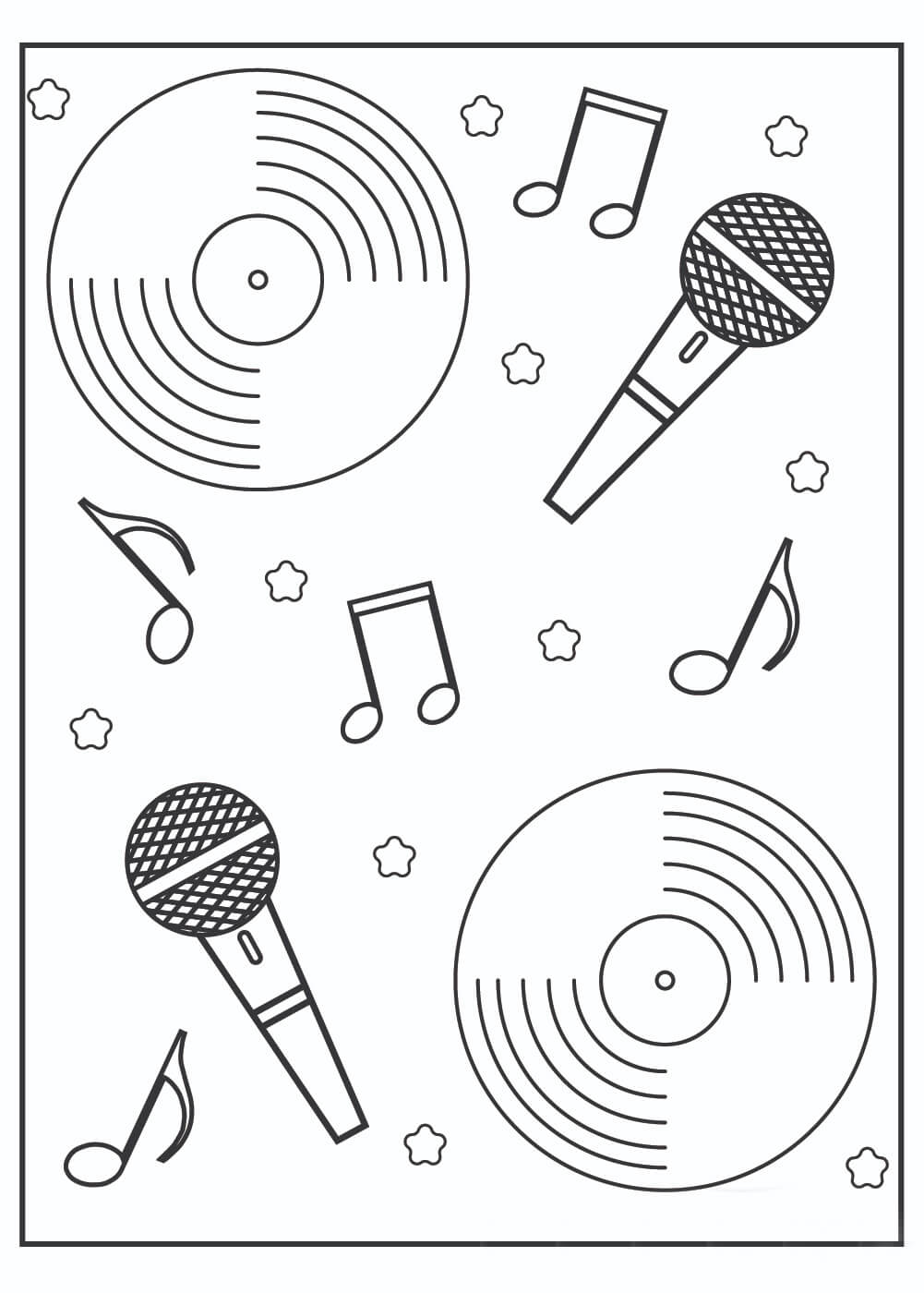 Dibujo de Preciosa Nota Musical para Colorear