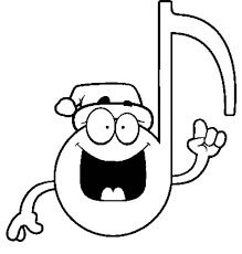 Dibujo de Tres Notas Musicales de Dibujos Animados para Colorear
