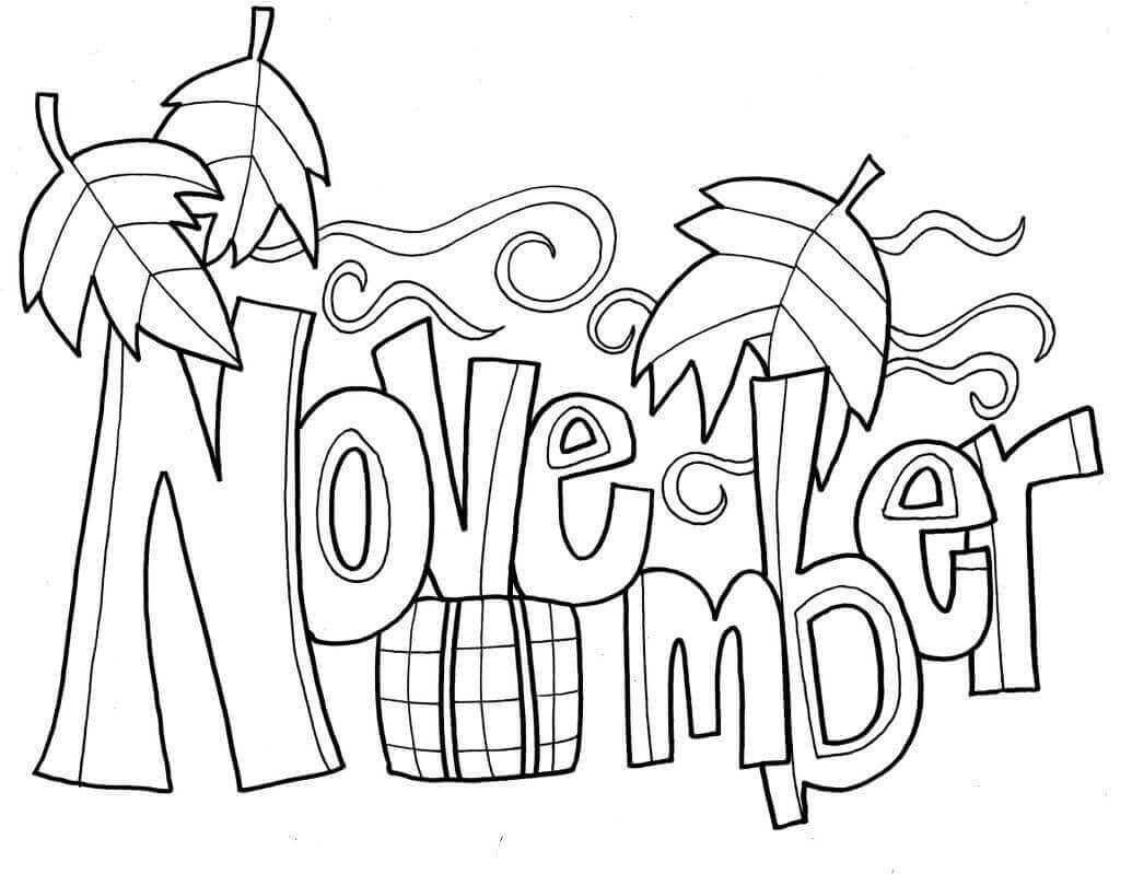 Dibujo de Hola Noviembre para Colorear