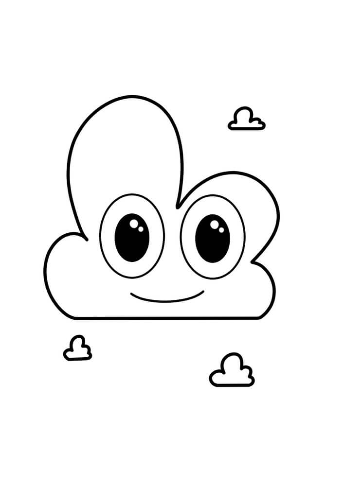 Dibujo de Adorable Nube para Colorear