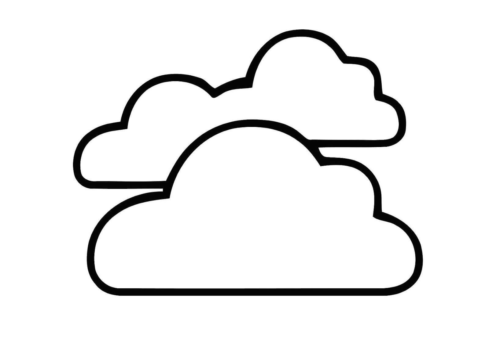 Dibujo de Dos Nubes para Colorear